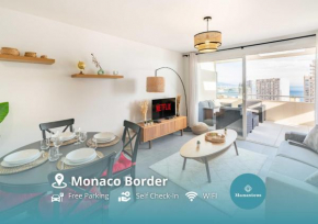 5mn Monaco - Terrasse vue mer - Parking - BE